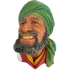 VTG Bossons Wall Sculpture Decor 1964 Punjabi Hand Paint England 7" x 4" 7133